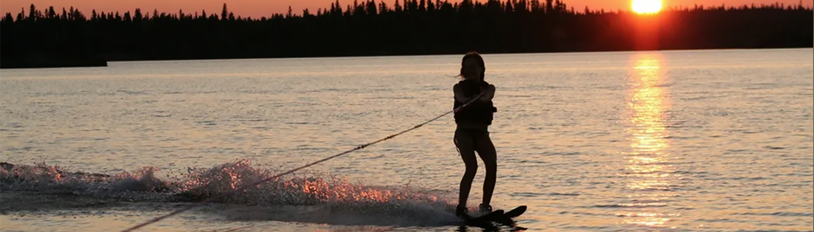 Water skier at sunset